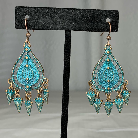 Boho Teardrop Dangle Earrings - Picture 3 of 4